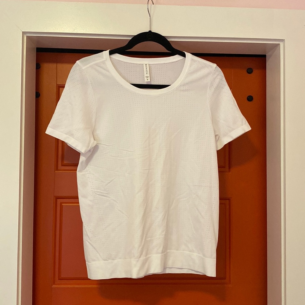 Athleta white short sleeve top size medium